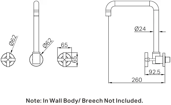 Thumbnail: Nero X Plus Wall Kitchen Set Swivel Spout