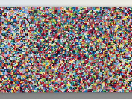 사본 -1. VISUAL POETRY PIXEL SERIES #2088, Mixed Media on Canvas, 410.4X165.3(cm), 2021.jpg