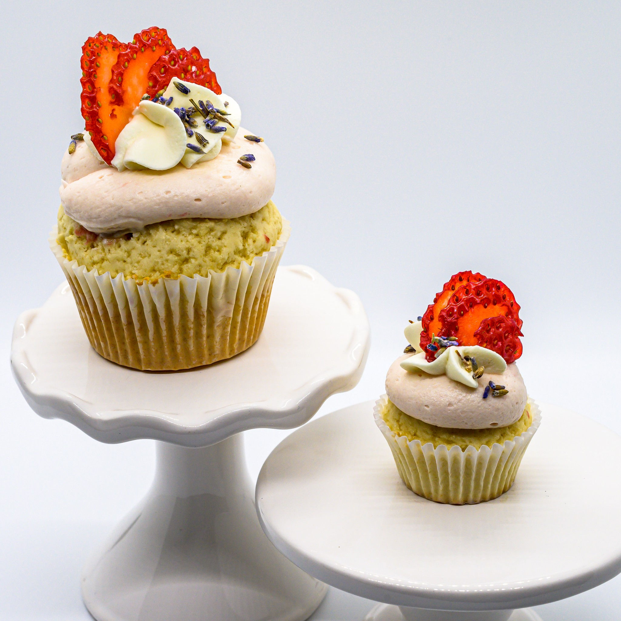 Lavender Strawberry Shortcake Cupcake