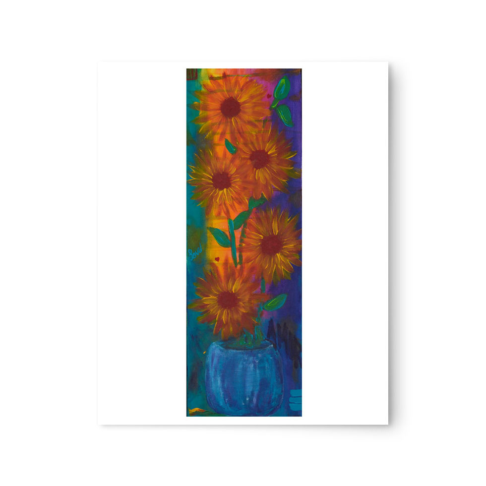 Thumbnail: Vibrant orange flowers in a vertical painting