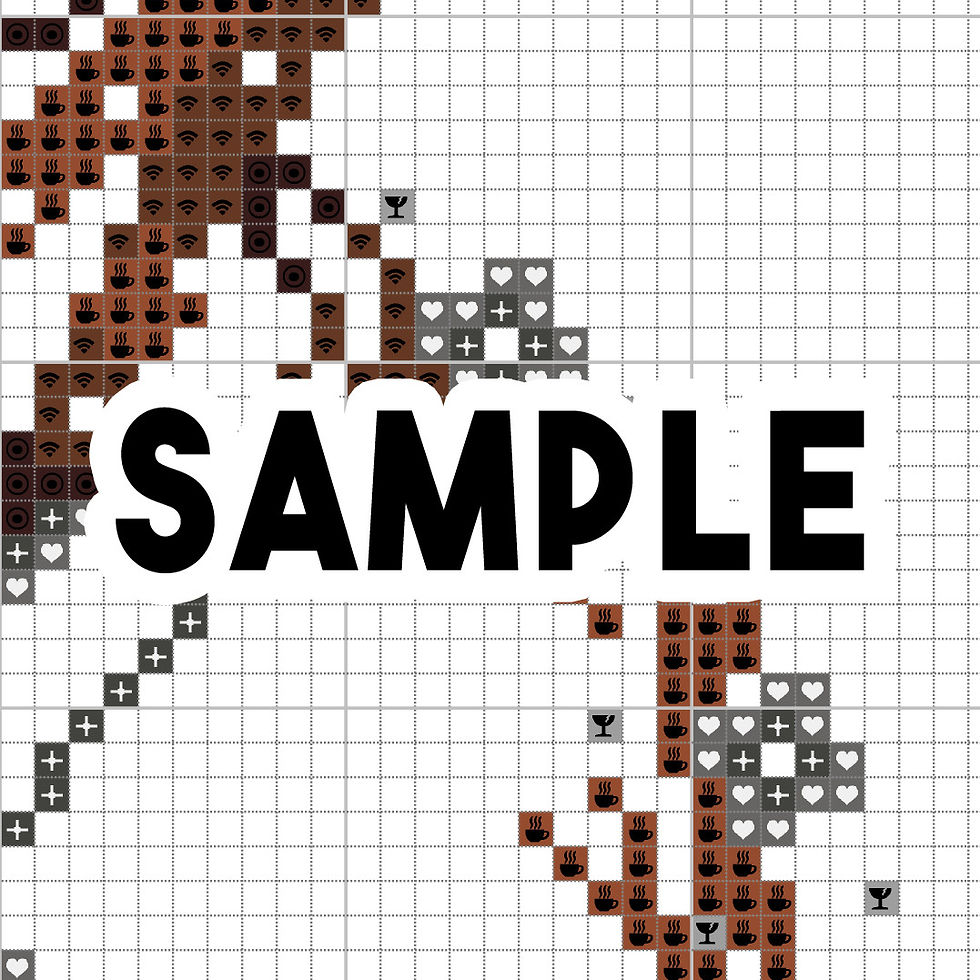 Thumbnail: The Opophomet - Satanic Opossum Baphomet - Gothic Cross Stitch Pattern