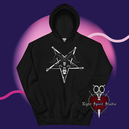Hail Stitching Gothic Cross Stitch Hoodie | Night Spirit Studio