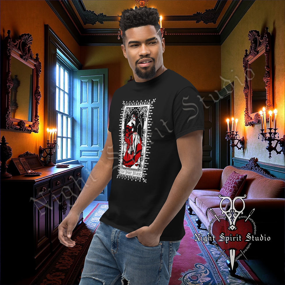 Thumbnail: Victorian Relic Card Black Unisex T-Shirt