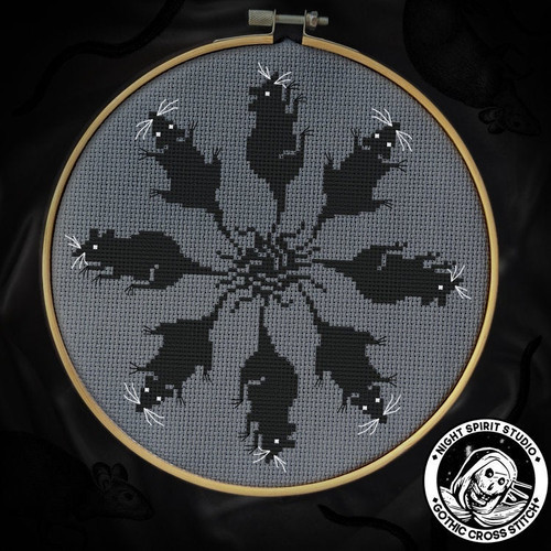 Behold the Rat King - Gothic Cross Stitch Pattern | Night