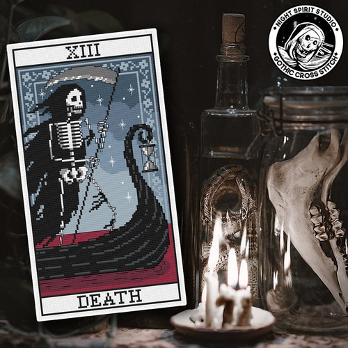 The Death Card - Tarot Card - Gothic Cross Stitch Pattern | Night ...