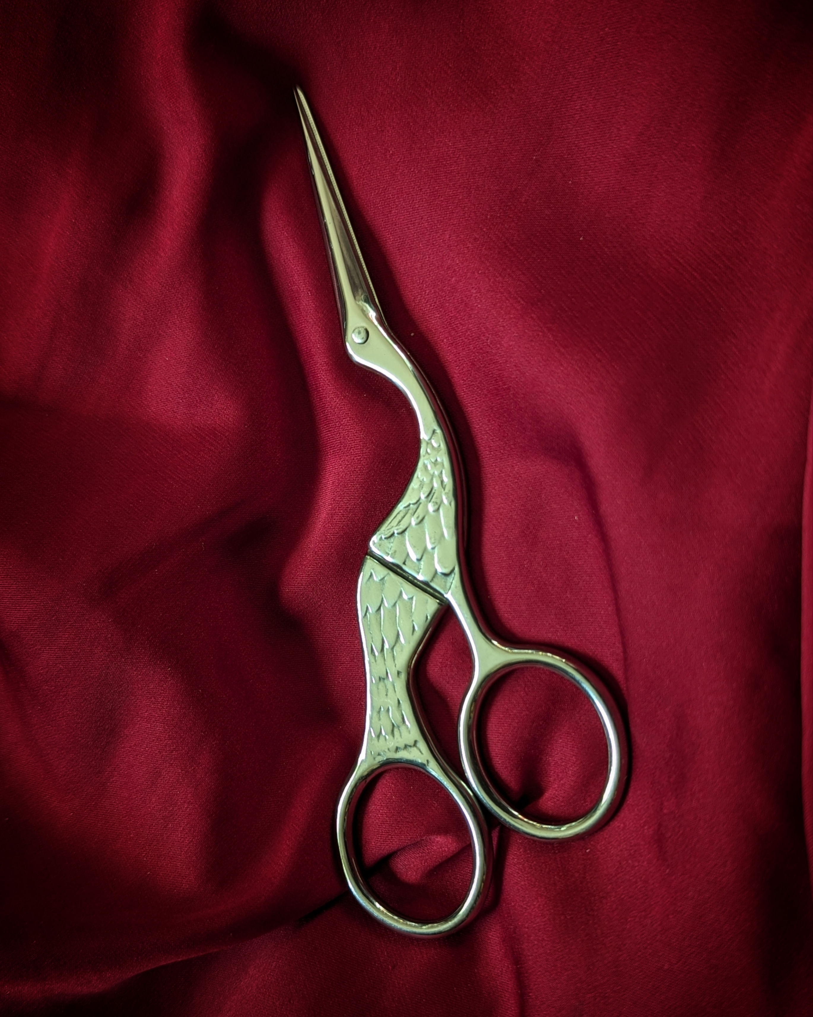 Crane Embroidery Scissors | Silver