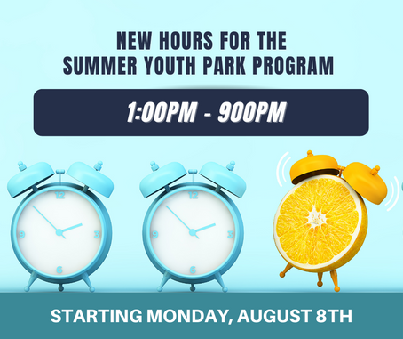 New Hours for the Summer Youth Program