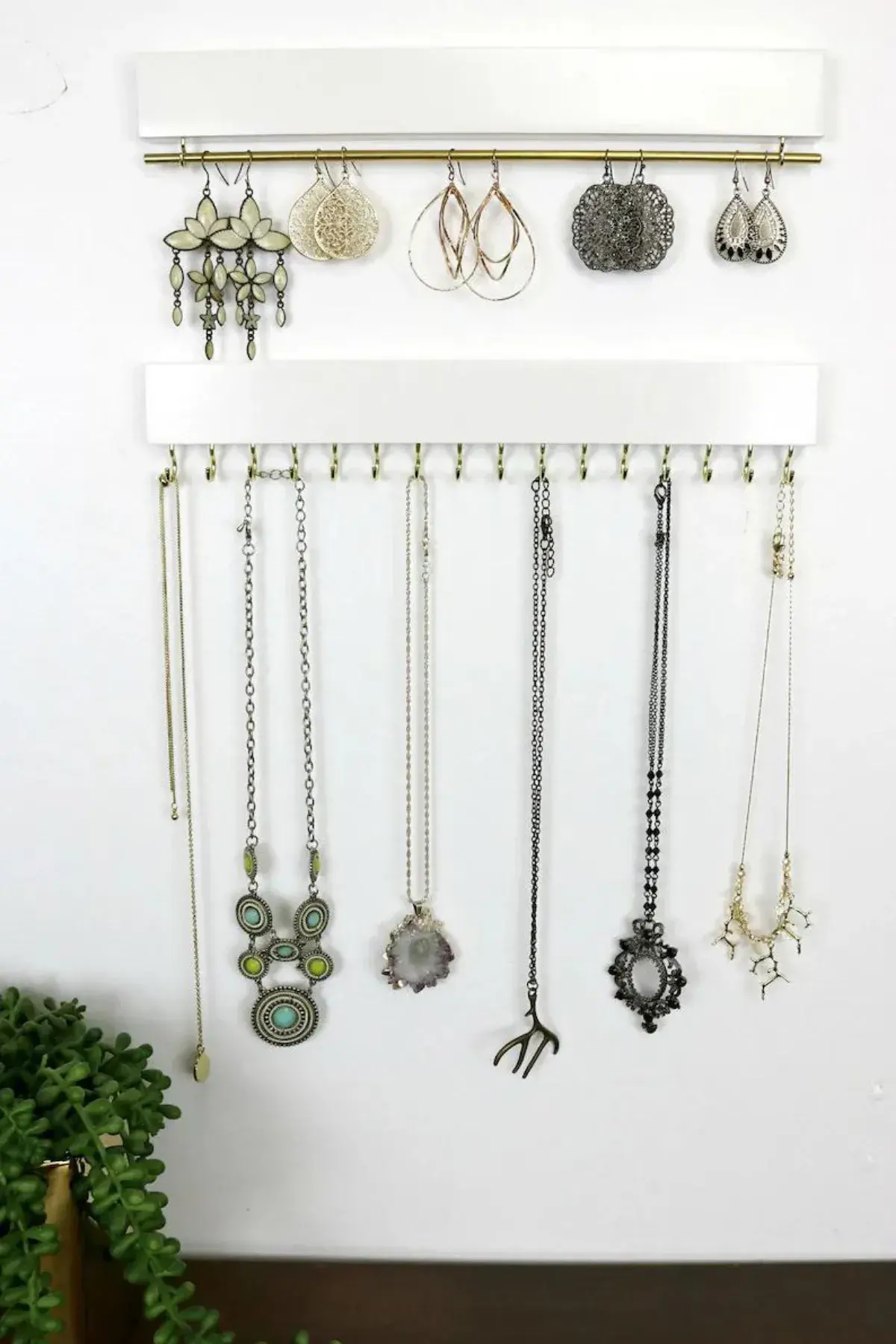 Serenity Beyaz Harmony 2'li Set Ahşap Duvara Monteli Takı Organizeri