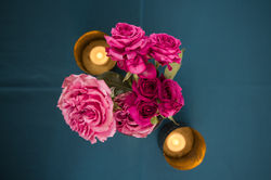 Colorful florals on decorative tables