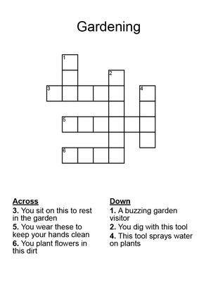 Gardening Crossword Puzzle 
