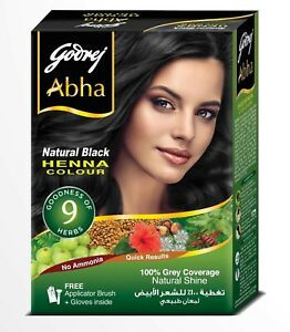 Godrej Abha Henna Colour Natural Black  60gm (6×10g)