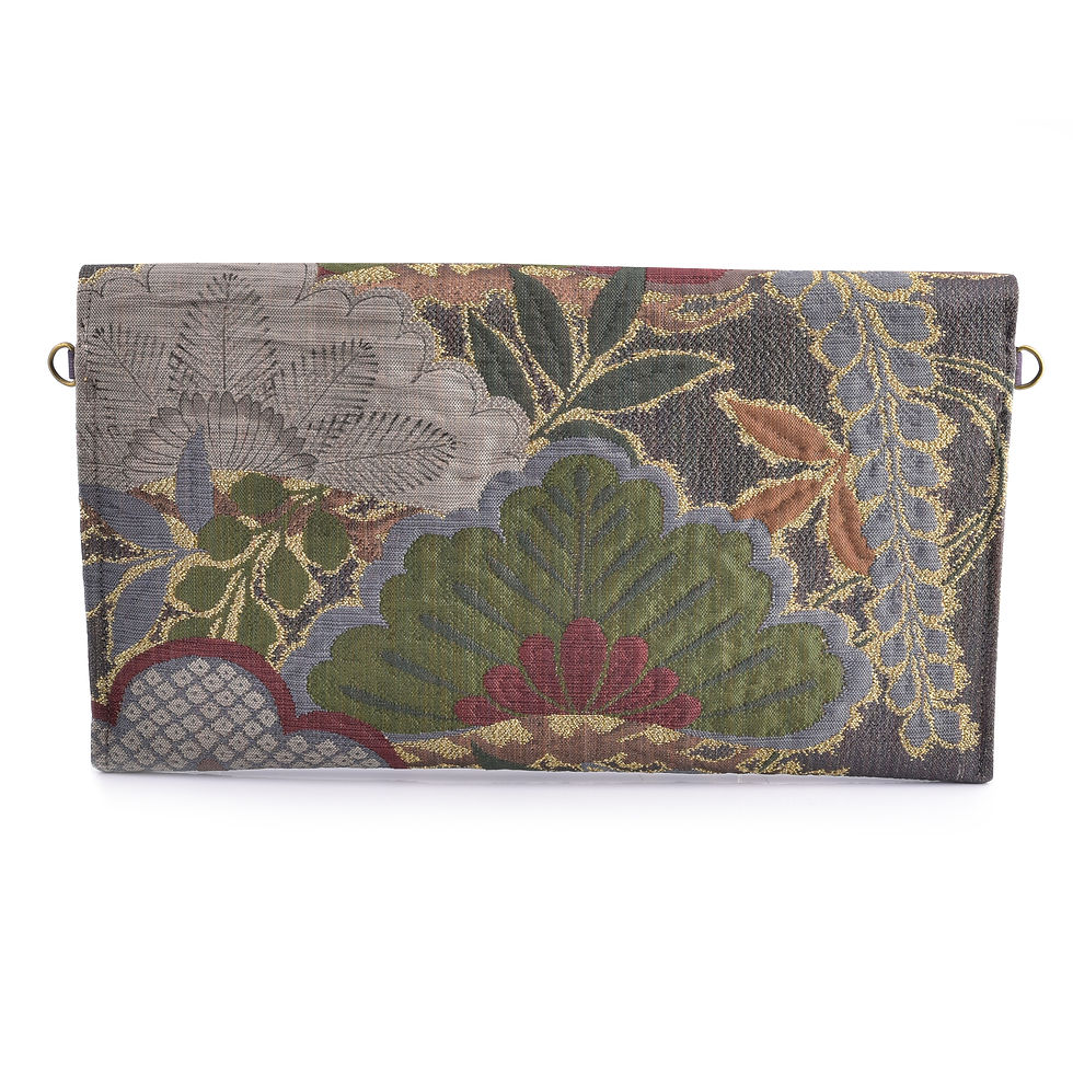 Thumbnail: Burgundy & Green Floral Clutch