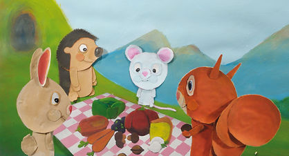 Le-petit-hérisson-partageur, cinéma, nourriture, légumes, enfant, animaux