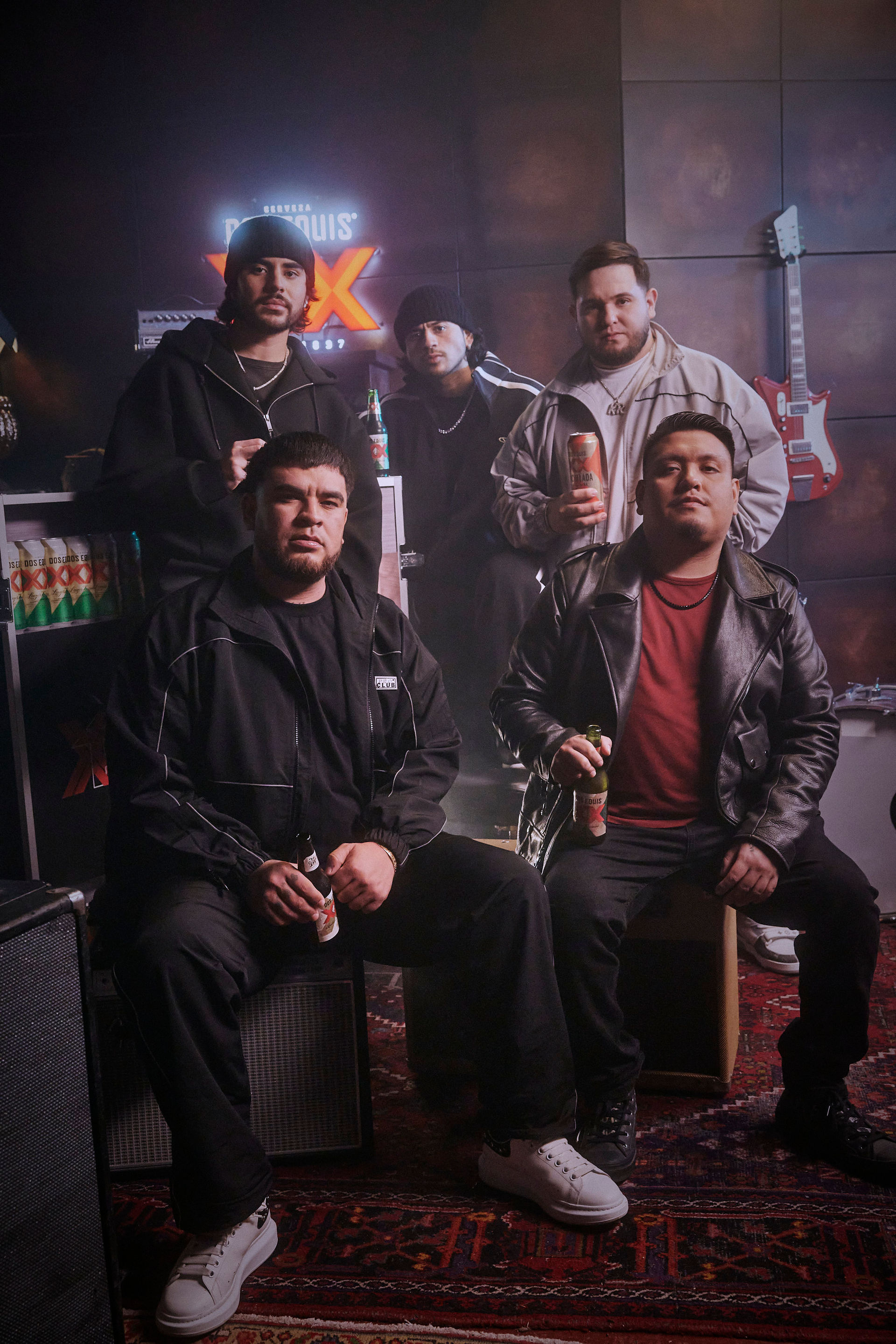 Fuerza Regida acoustic session in Los Angeles, photographed by lifestyle photographer Mauricio Candela for Dos Equis