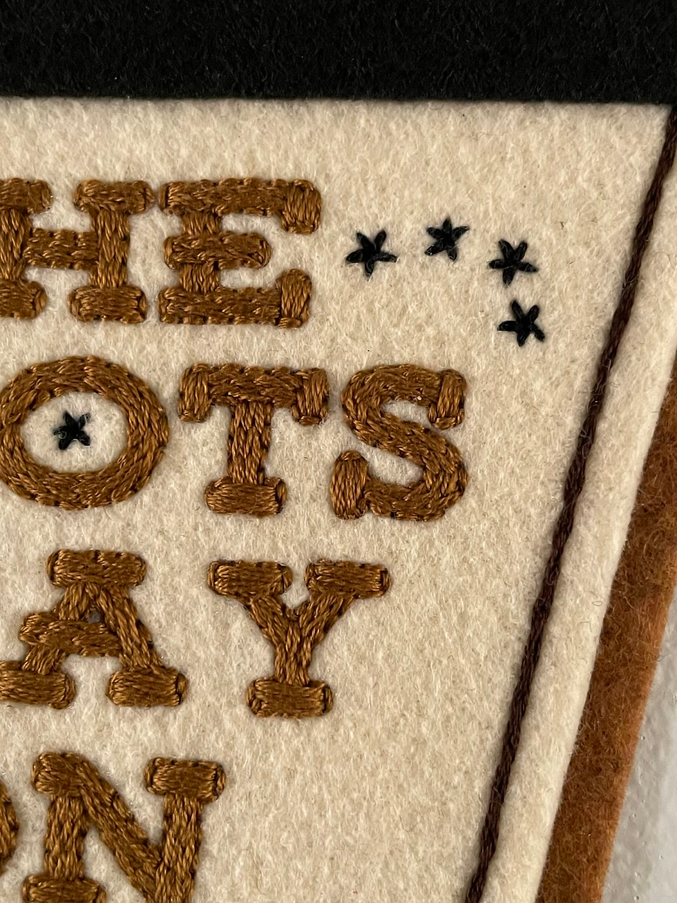 Thumbnail: ‘The Boots Stay On’ felt pennant - off white & copper