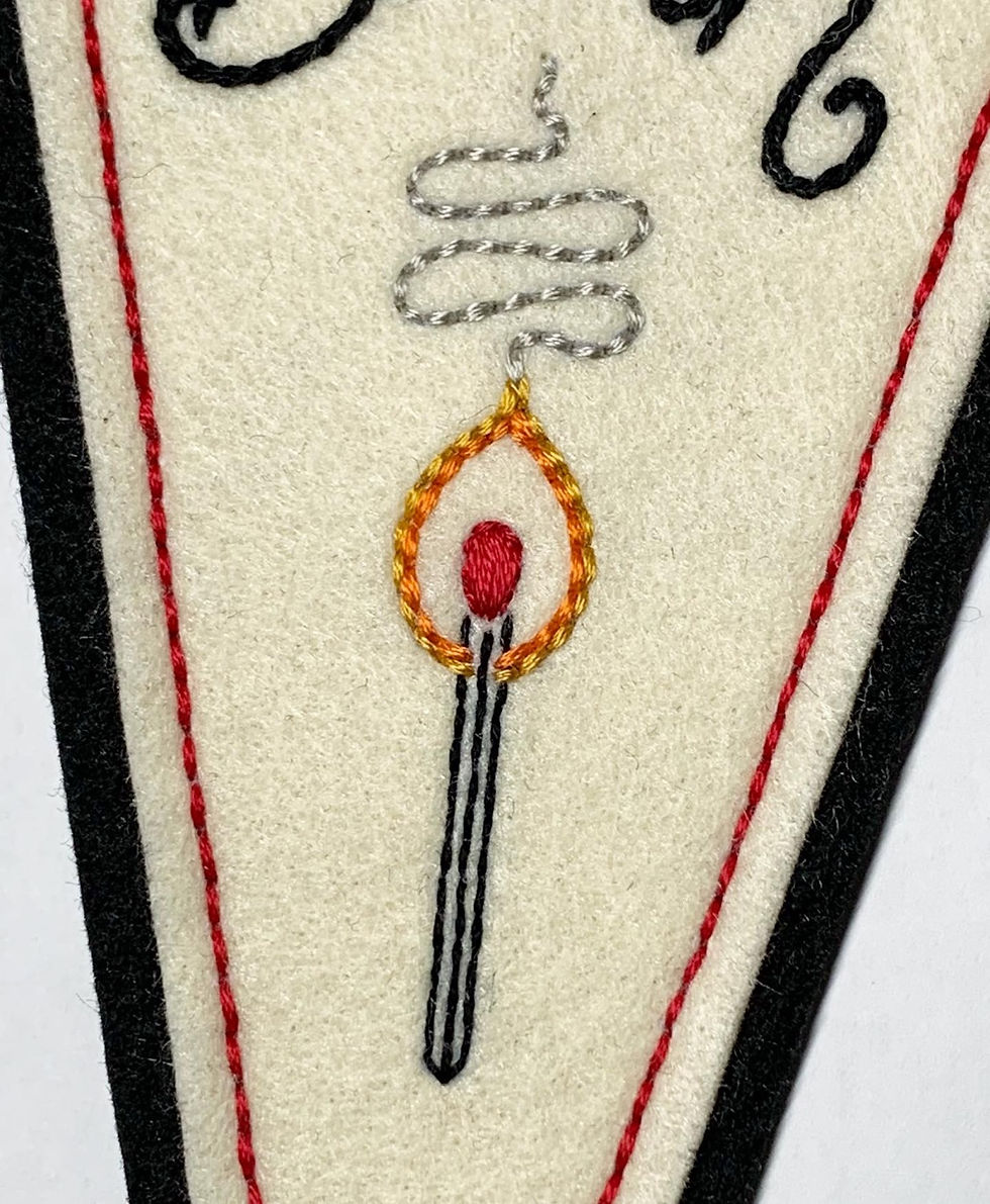 Thumbnail: ‘Tables Turn, Bridges Burn’ felt pennant