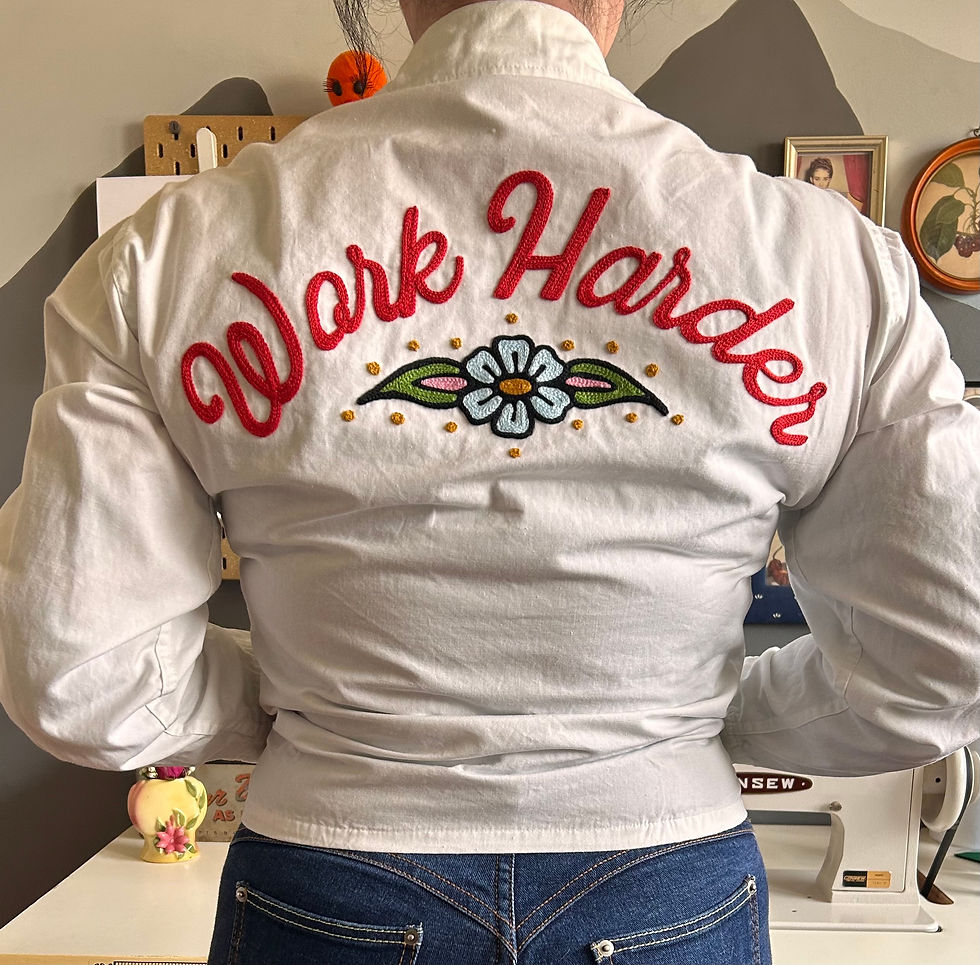 Thumbnail: ‘Work Harder’ chainstitched jacket — 1950s deadstock