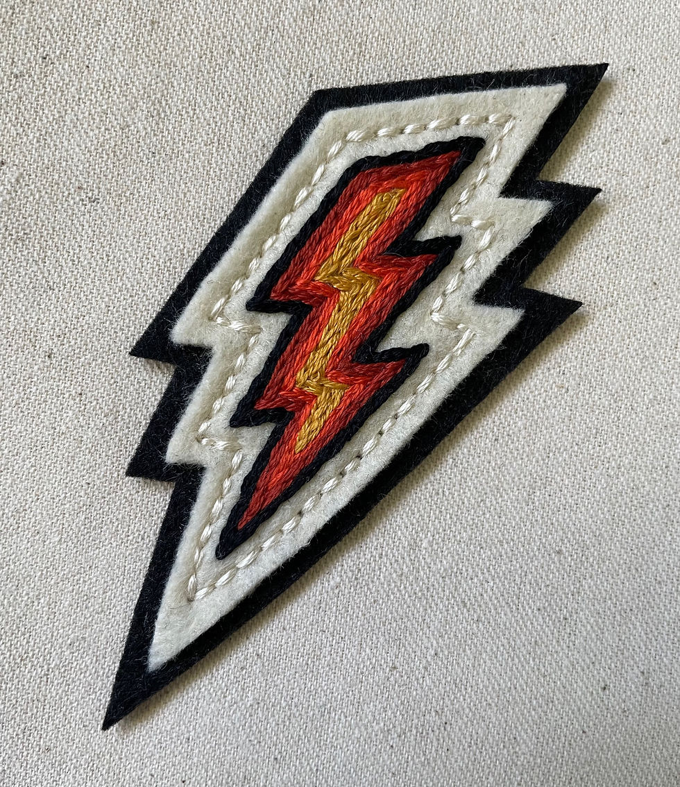 Thumbnail: Medium ombre lightning bolt felt patch 