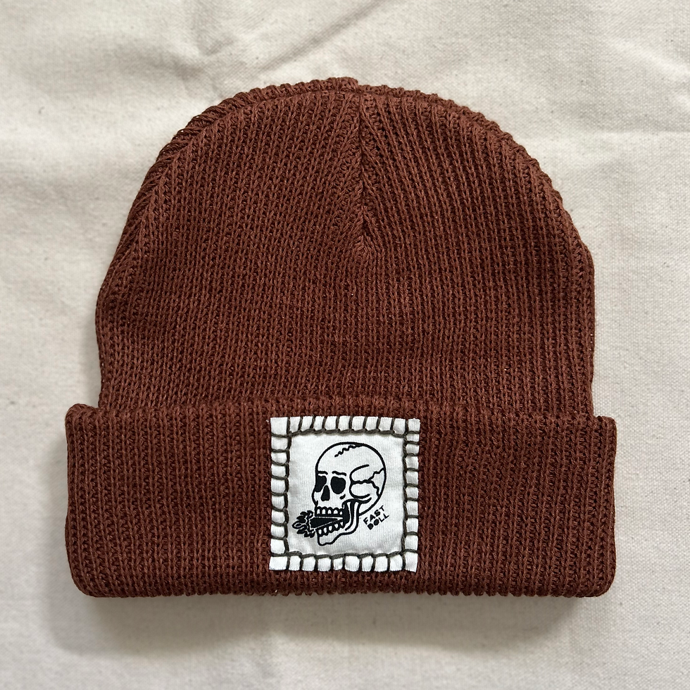 Thumbnail: Fast Doll skull label knit beanies