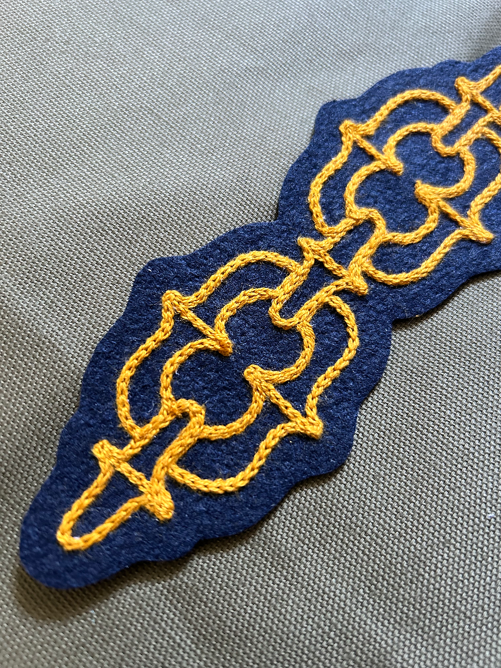 Thumbnail: Gold single line chain links chainstitched patch