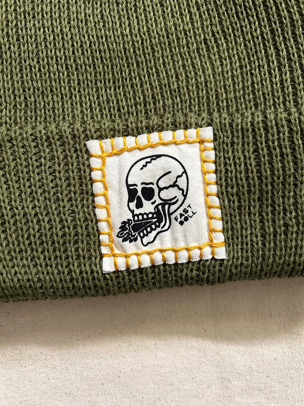 Thumbnail: Fast Doll skull label knit beanies