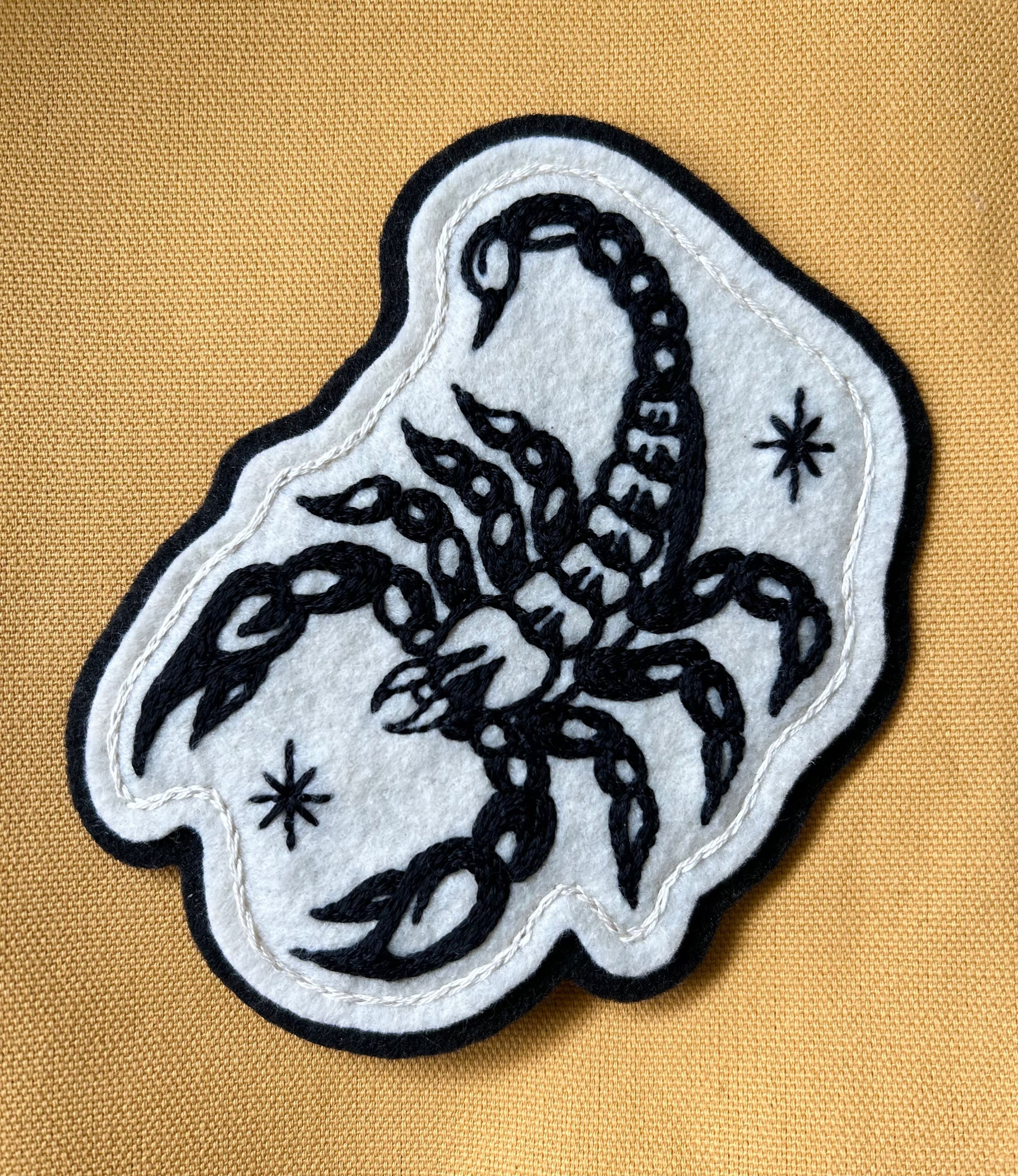 Black & white scorpion patch