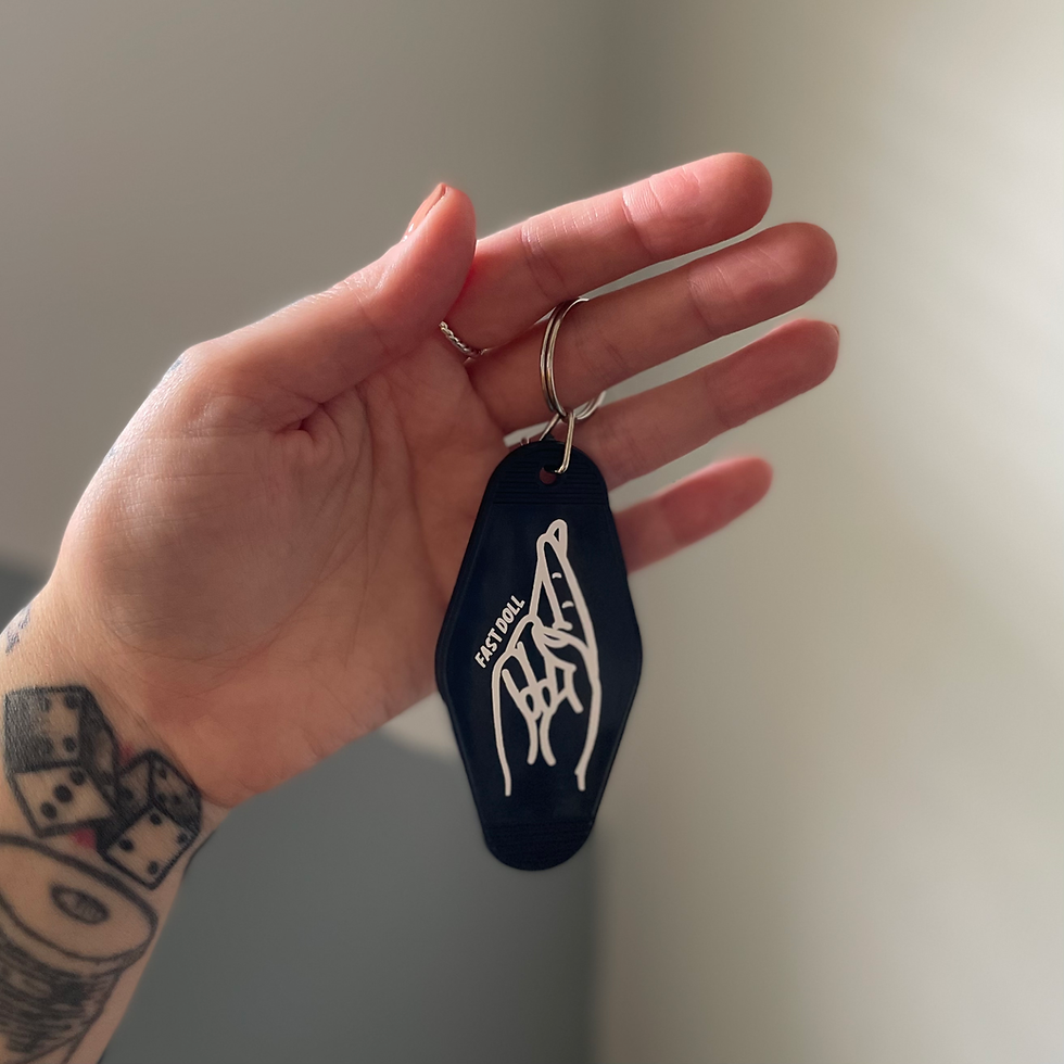 Thumbnail: Lady Luck black motel vintage style keychain