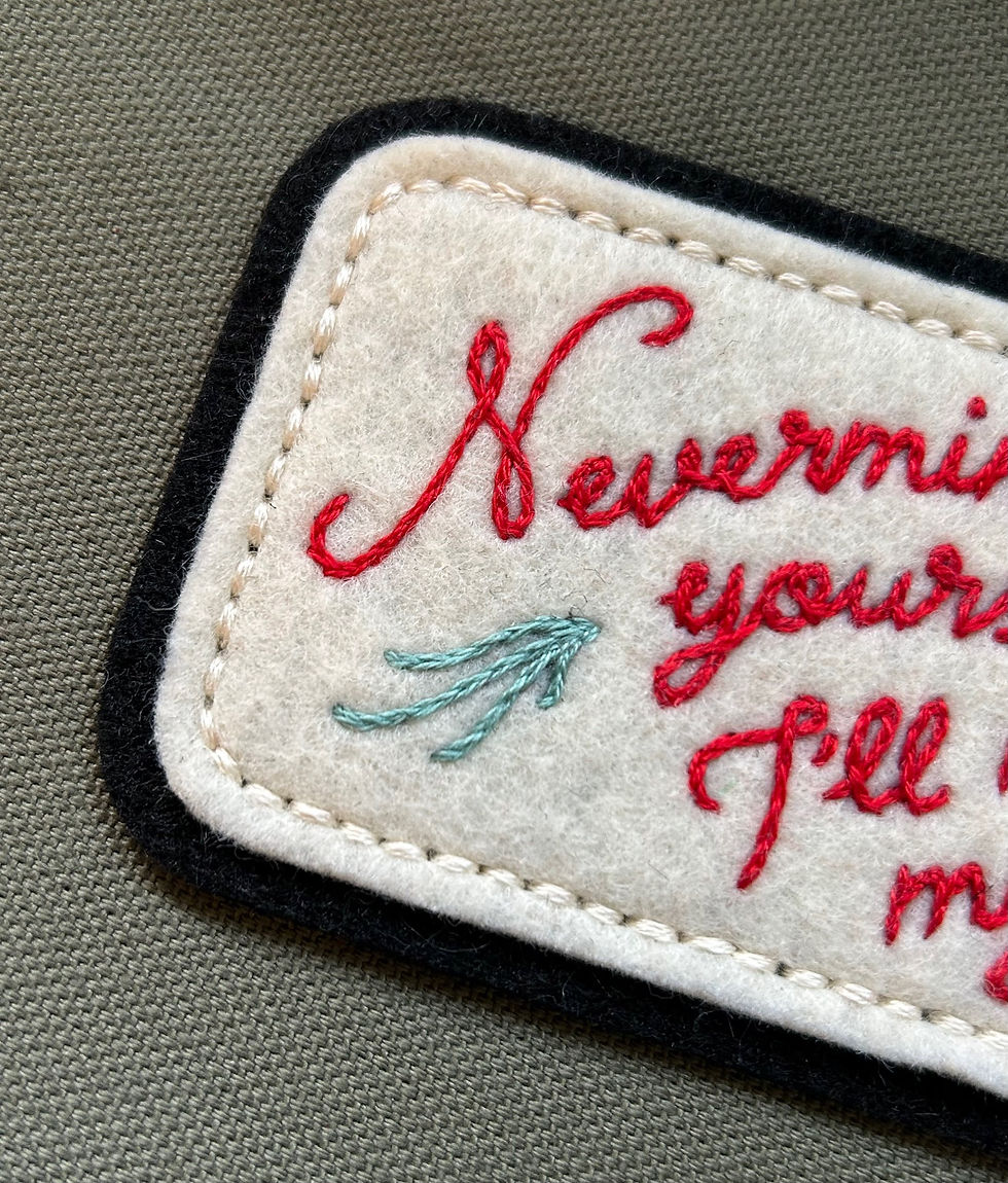 Thumbnail: Nevermind Yours cursive patch