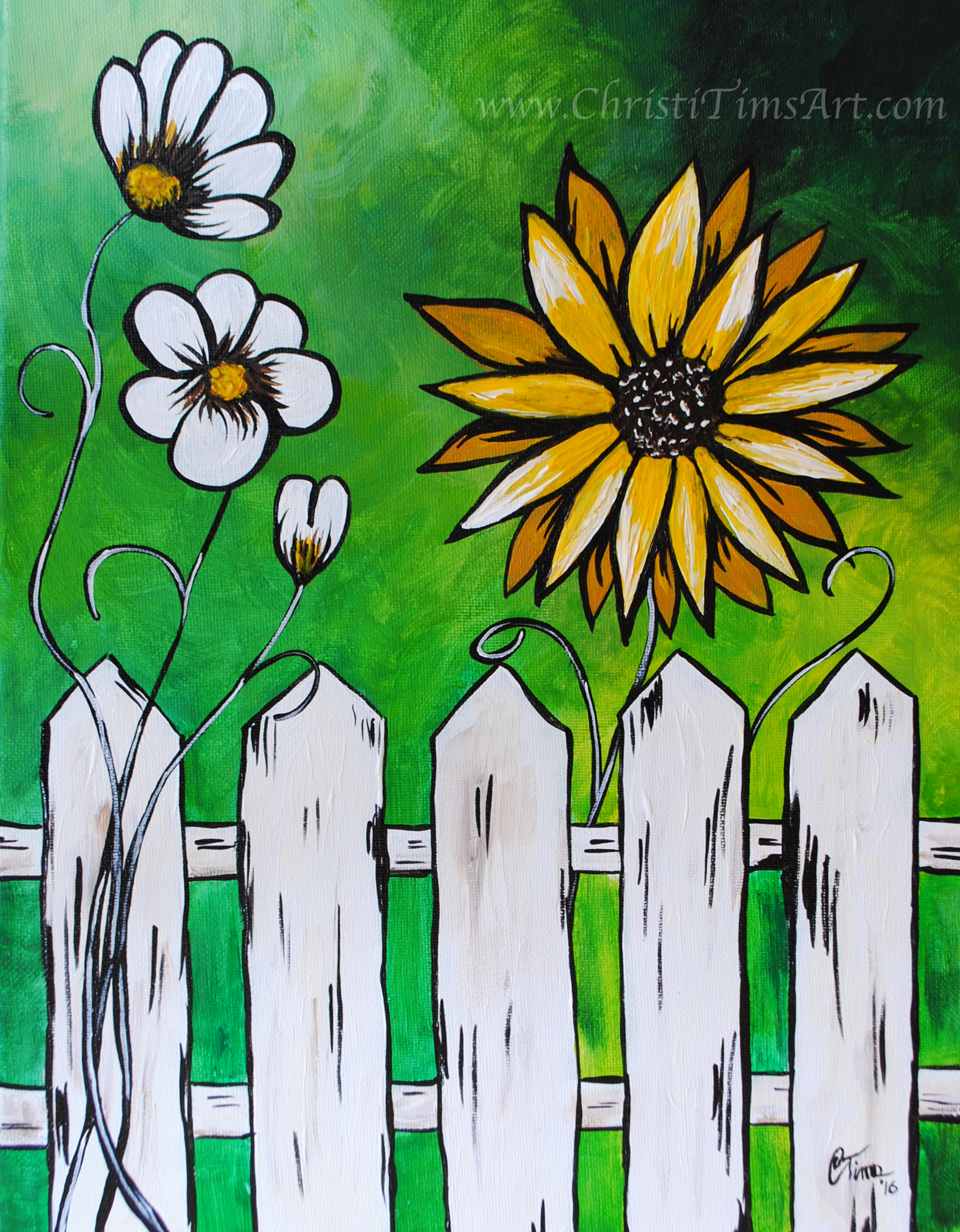 Springtime Fence & Flowers Christi T
