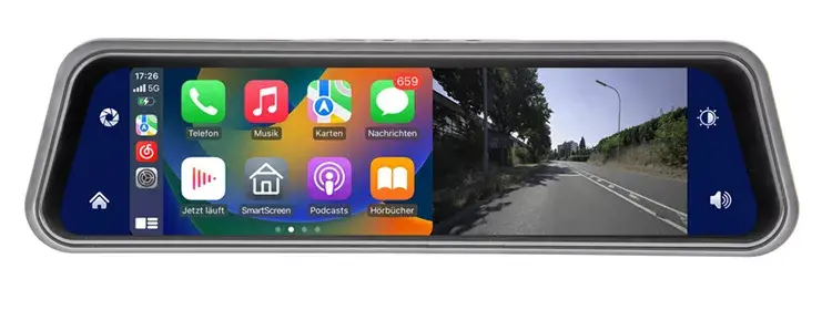 Ampire CPS090 Apple CarPlay / Android Auto Smartphone Innenspiegel