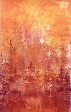 Wyoming, 2022 monotypes gum transfert 9 passages, 25 x 42 cm