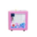 pink small and compact claw machine allowing an all view on the claw machine