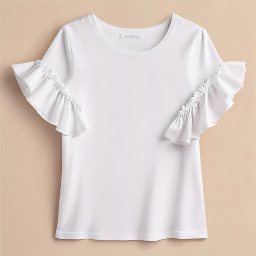 Ruffled Sleeve Tee | Trendset