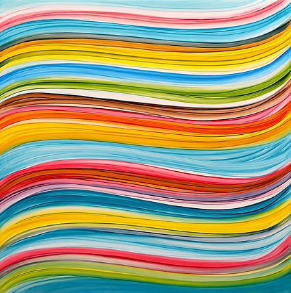 Roberto Azank_Wavefield #144, after Vincent's Pink Peach Trees )Souvenir de Mauve), oil on