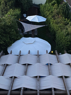 Aerial view of the Hof and the garden