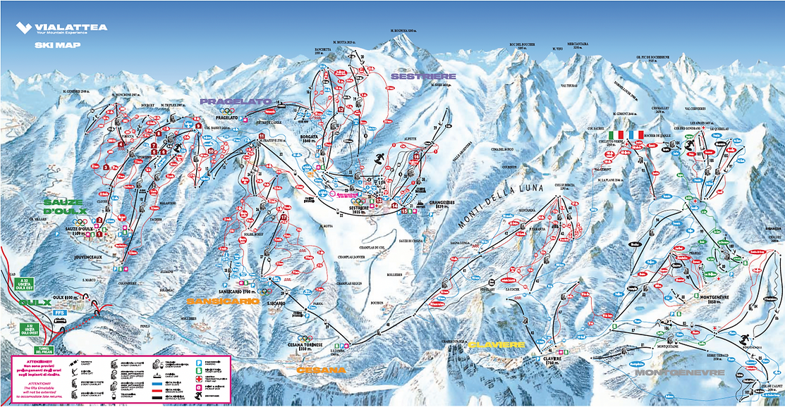 Sestriere Piste Map