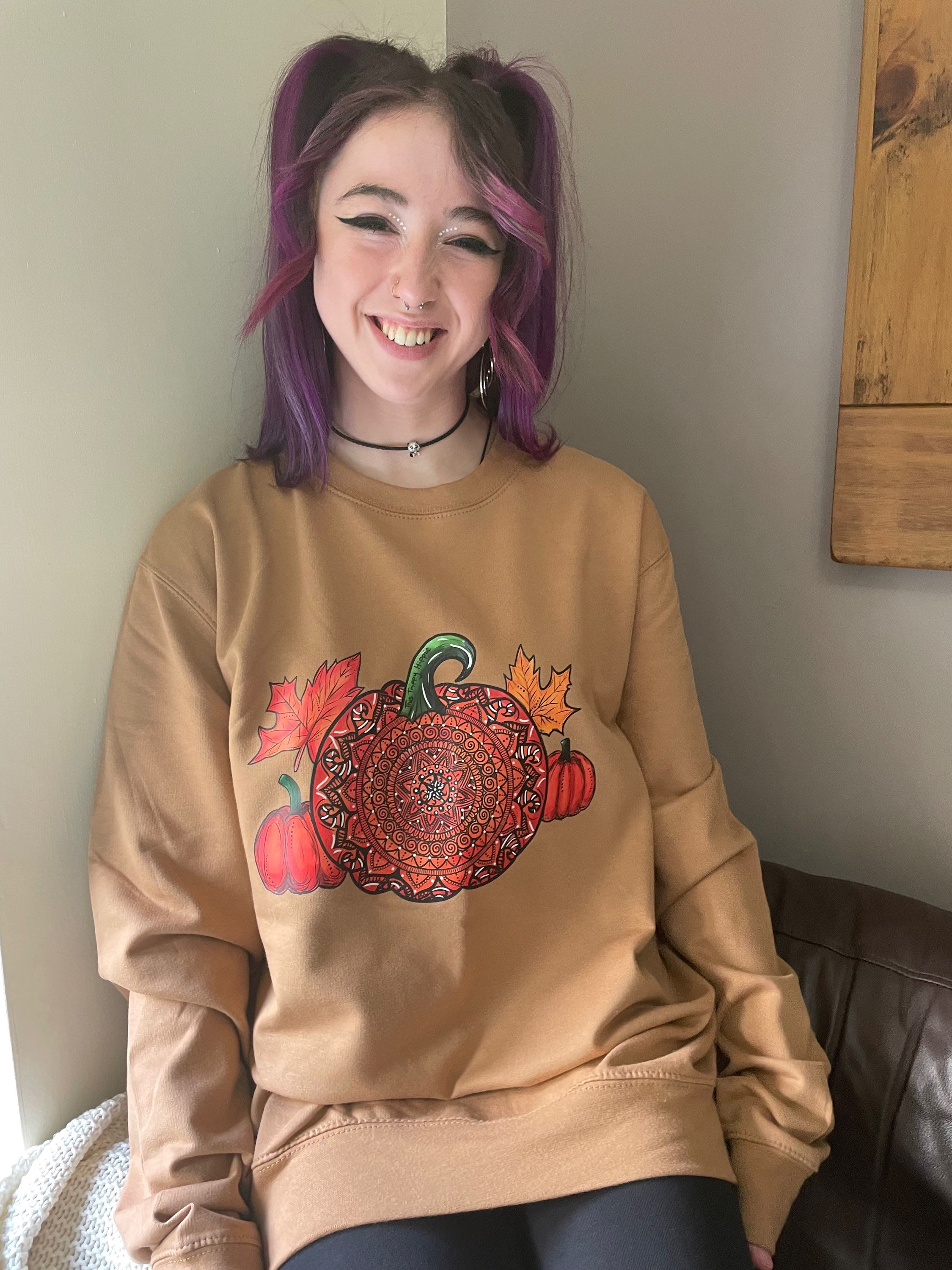 Autumn design sweatshirt in Caramel Latte