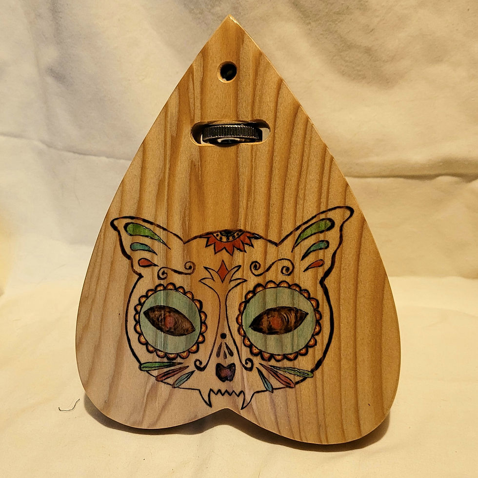 Thumbnail: Cypress Day of the Dead Cat Automatic Writing Planchette