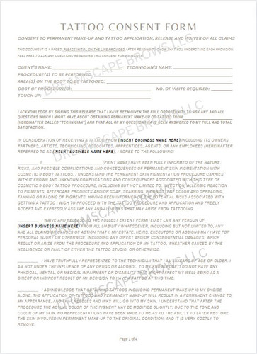 Microblading Intake, Consent, And Aftercare Form | 75 Pack | 8.5 X 11" A1 Forms | Clients Signature | Consent Forms For Microblading | Clients - View #11