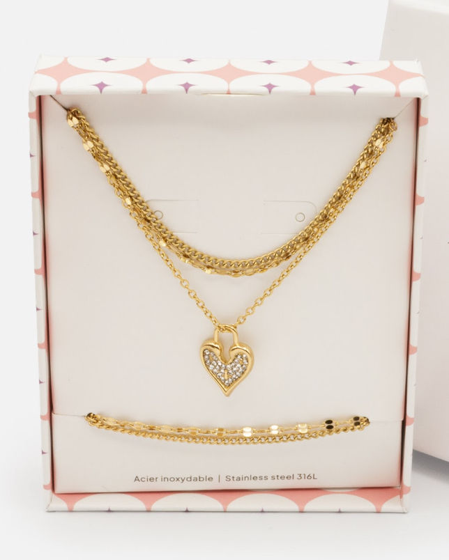 Bizou.  SS241K013GL Collier et bracelet