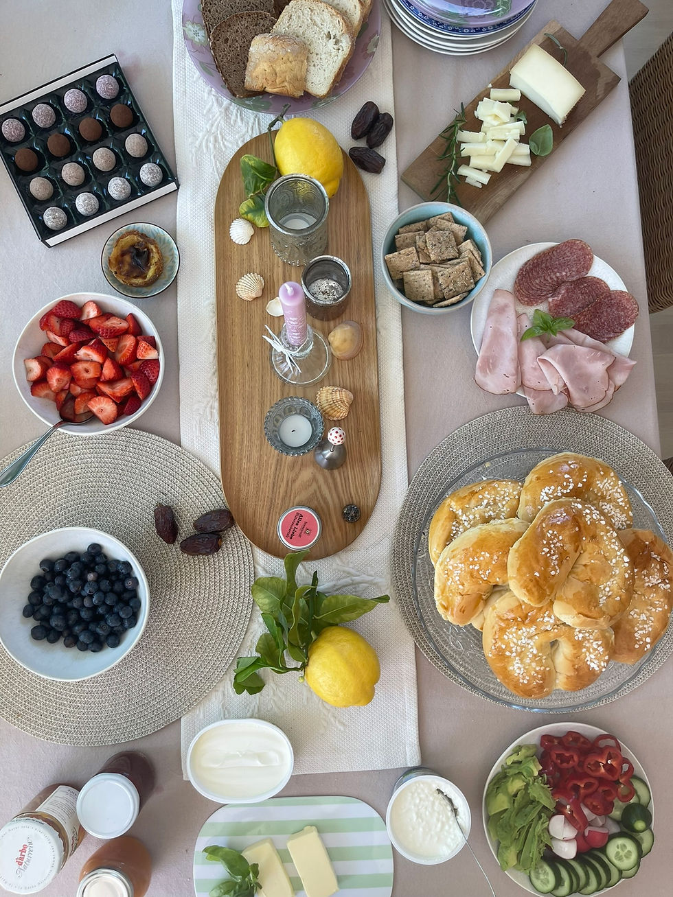 gesunder Frühstückstisch