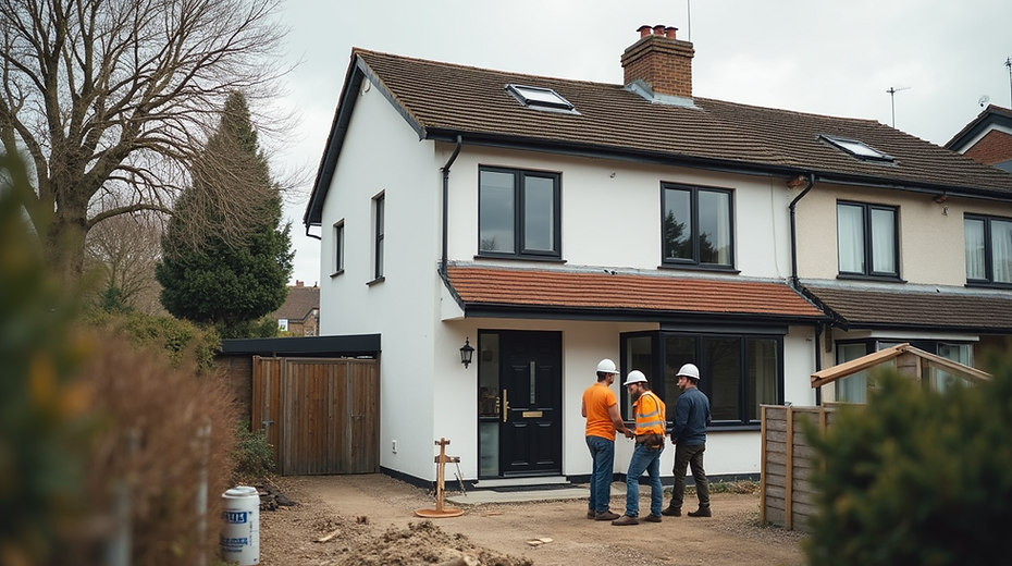 A-modern-London-home-undergoing-renovation-with-workers-collaborating-on-the-project-envir