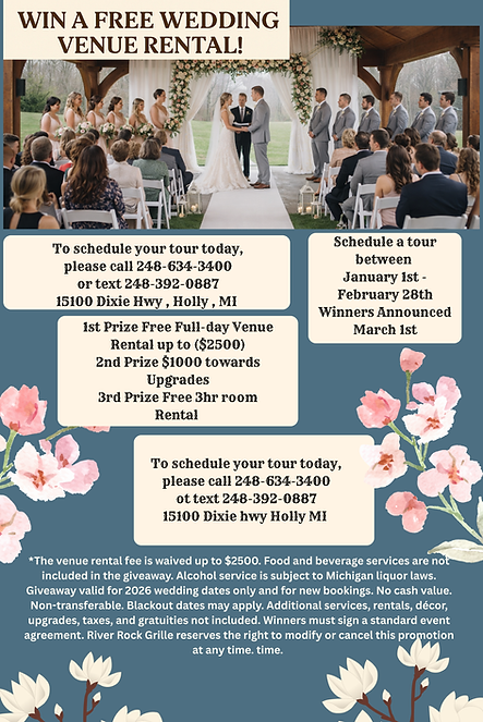 Win a free wedding venue rental Holly MI