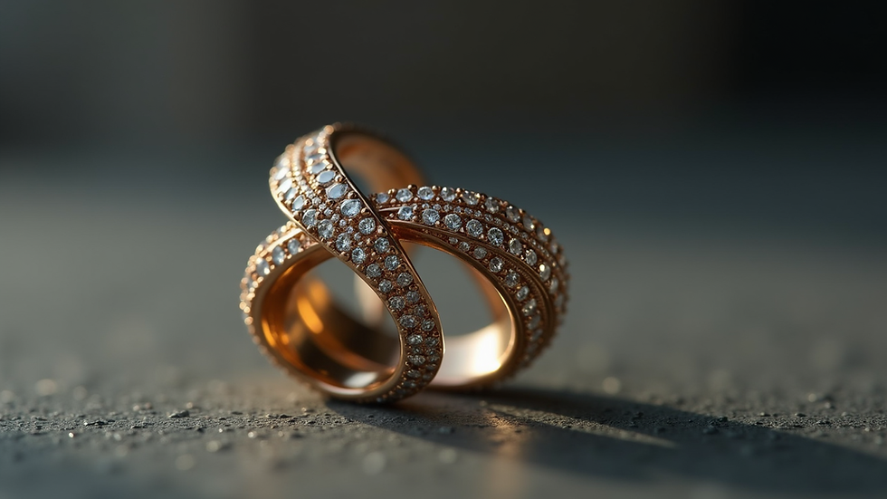 Close-up view of a beautifully crafted unique ring design