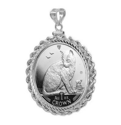 Thumbnail: Diamond Cut,  Rope Edged Bezel, Sterling Silver