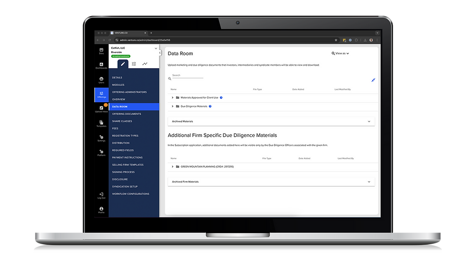 A computer showing the subscription processing capabilities of the VENTURE.co platform.png