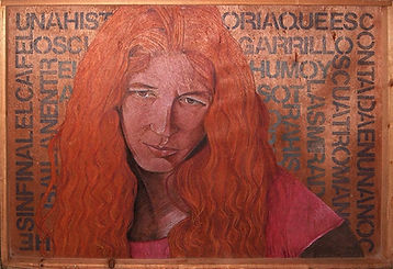 Mixed media on wood