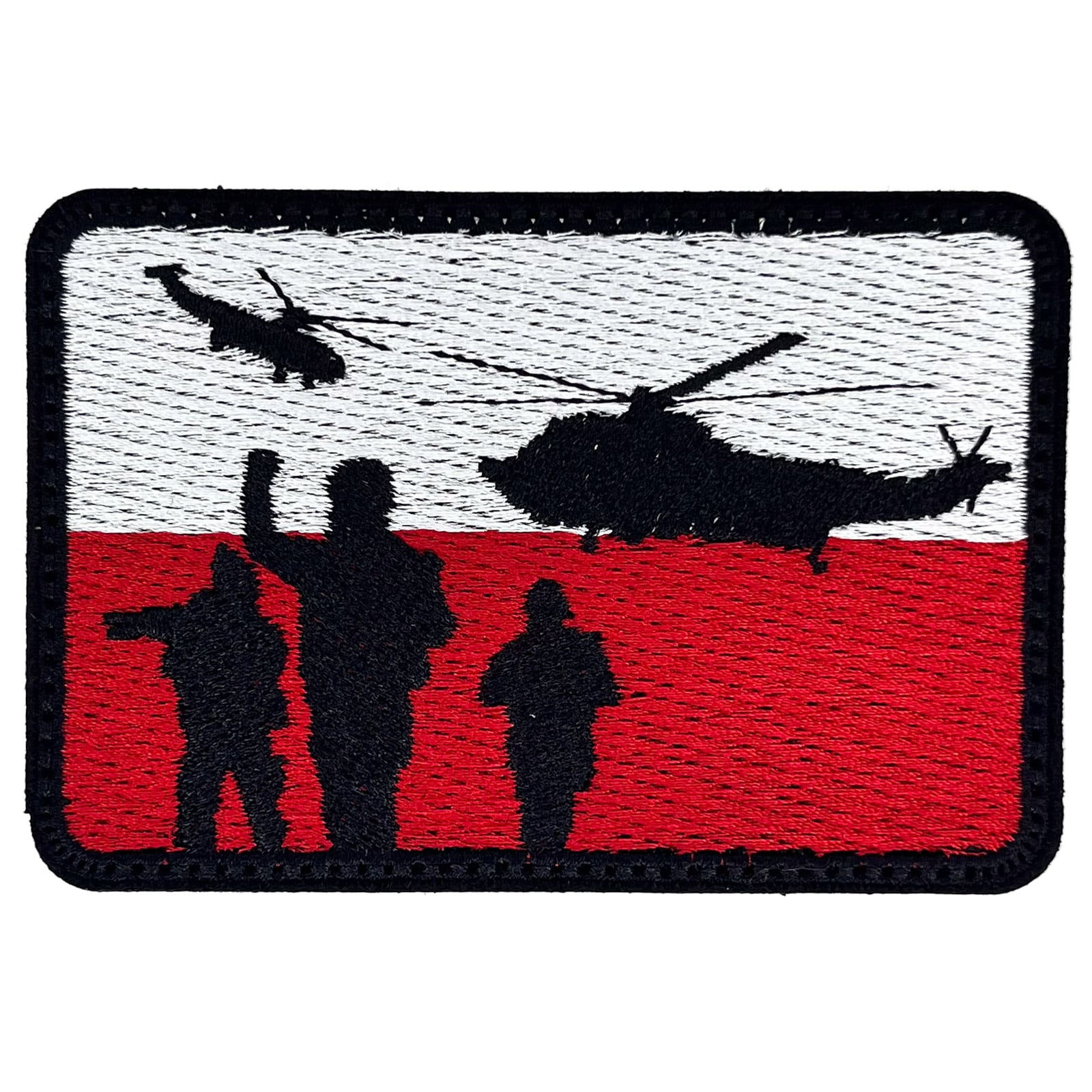 Нашивка GM-projekt прапор Польщі - Гелікоптер 90 x 60 мм