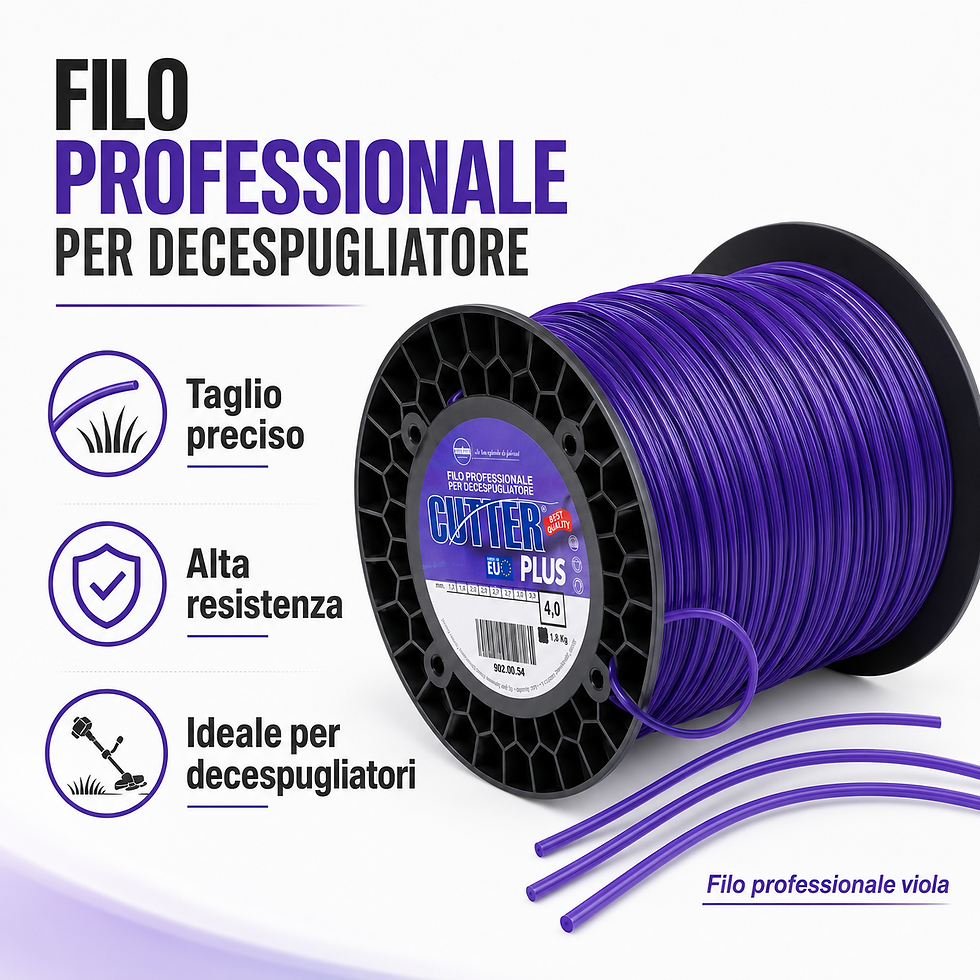 Miniatura: Filo professionale per decespugliatore Cutter Plus viola 4 mm sezione quadra