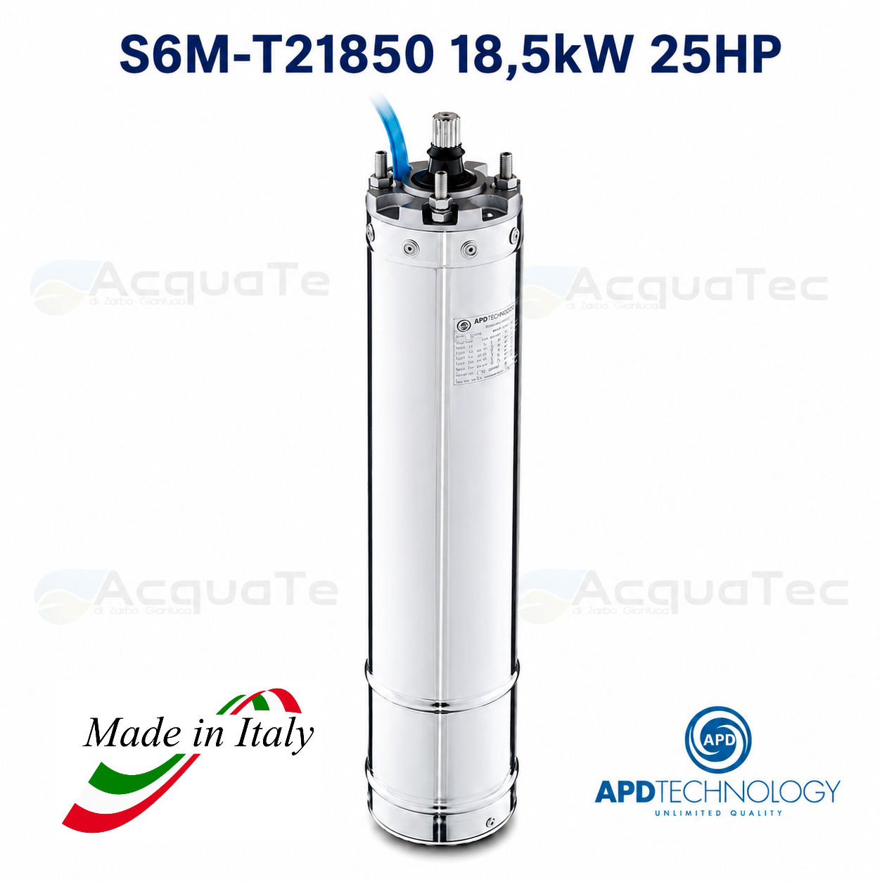 Motore sommerso trifase 6 pollici APD S6M-T 21850 25 HP